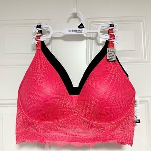 Bebe - 2 Pack Gentle Lift Plunge Longline Bras (Tag Free)
